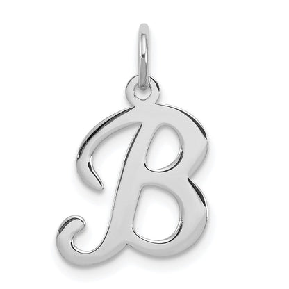Sterlingsilber Rhodiniert Geprägt Buchstabe B Initiale Charm