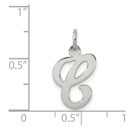 Sterlingsilber Rhodiniert Geprägt Buchstabe C Initiale Charm