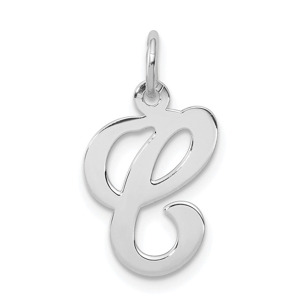 Sterlingsilber Rhodiniert Geprägt Buchstabe C Initiale Charm