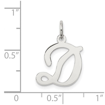 Sterlingsilber Rhodiniert Geprägt Buchstabe D Initiale Charm