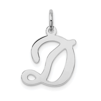 Sterlingsilber Rhodiniert Geprägt Buchstabe D Initiale Charm