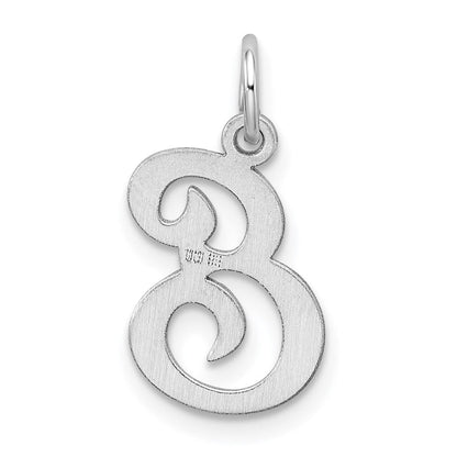 Sterlingsilber Rhodiniert Geprägt Buchstabe E Initiale Charm