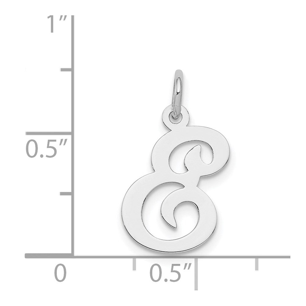 Sterlingsilber Rhodiniert Geprägt Buchstabe E Initiale Charm