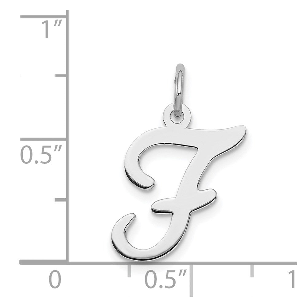 Sterlingsilber Rhodiniert Geprägt Buchstabe F Initiale Charm