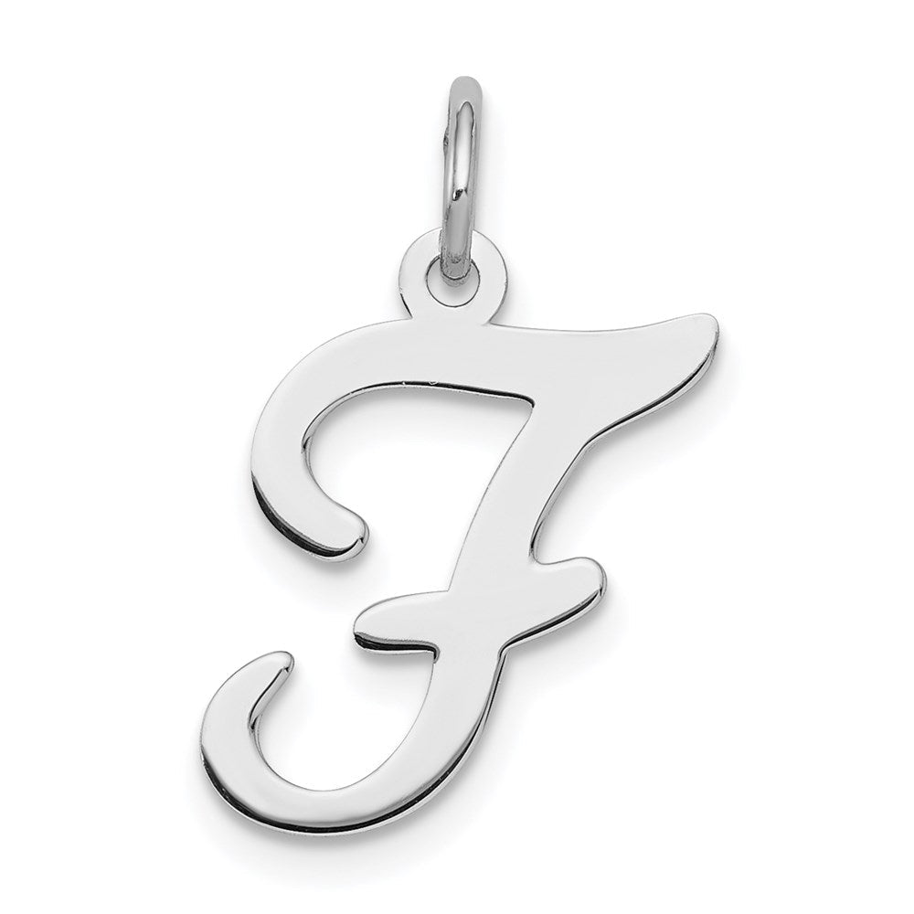 Sterlingsilber Rhodiniert Geprägt Buchstabe F Initiale Charm