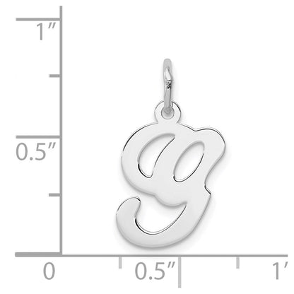 Sterlingsilber Rhodiniert Geprägt Buchstabe G Initiale Charm