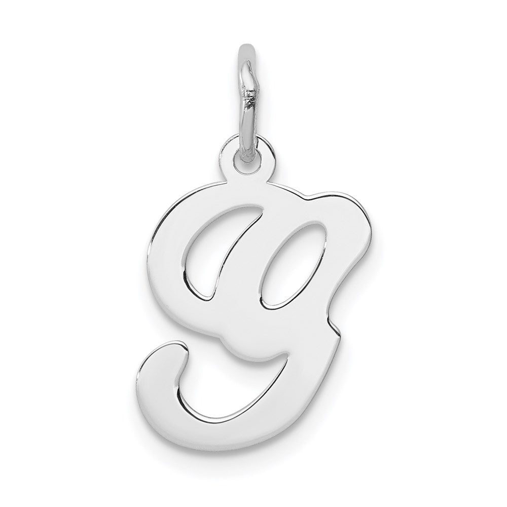Sterlingsilber Rhodiniert Geprägt Buchstabe G Initiale Charm