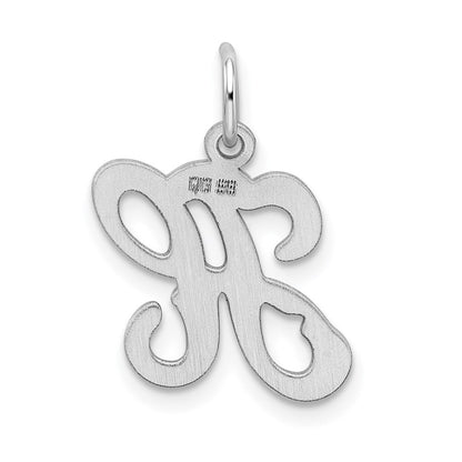 Sterlingsilber Rhodiniert Geprägt Buchstabe H Initiale Charm