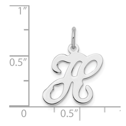 Sterlingsilber Rhodiniert Geprägt Buchstabe H Initiale Charm