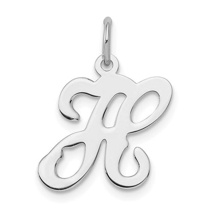 Sterlingsilber Rhodiniert Geprägt Buchstabe H Initiale Charm