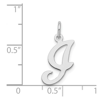 Sterlingsilber Rhodiniert Geprägt Buchstabe I Initiale Charm