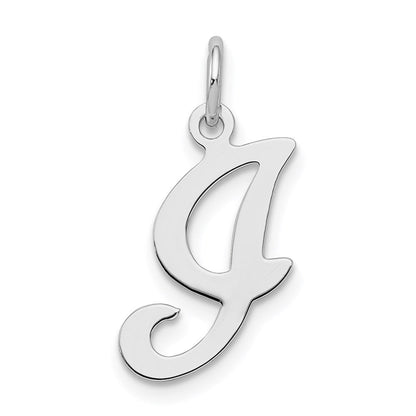Sterlingsilber Rhodiniert Geprägt Buchstabe I Initiale Charm