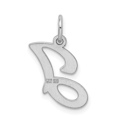 Sterlingsilber Rhodiniert Geprägt Buchstabe J Initiale Charm