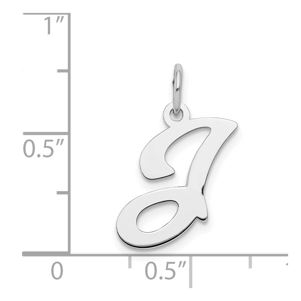 Sterlingsilber Rhodiniert Geprägt Buchstabe J Initiale Charm
