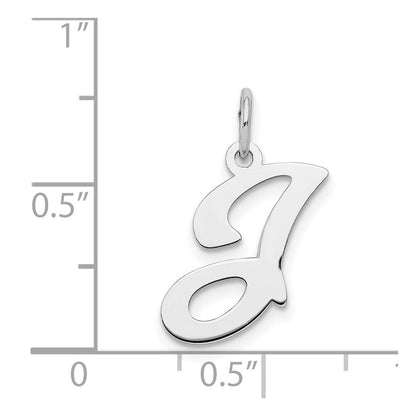 Sterlingsilber Rhodiniert Geprägt Buchstabe J Initiale Charm
