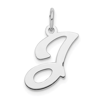Sterlingsilber Rhodiniert Geprägt Buchstabe J Initiale Charm