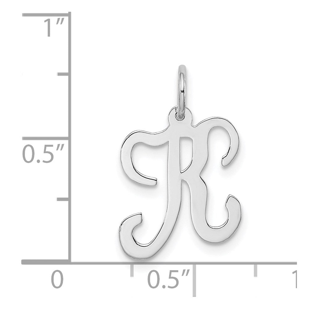 Sterlingsilber Rhodiniert Geprägt Initiale K Charm