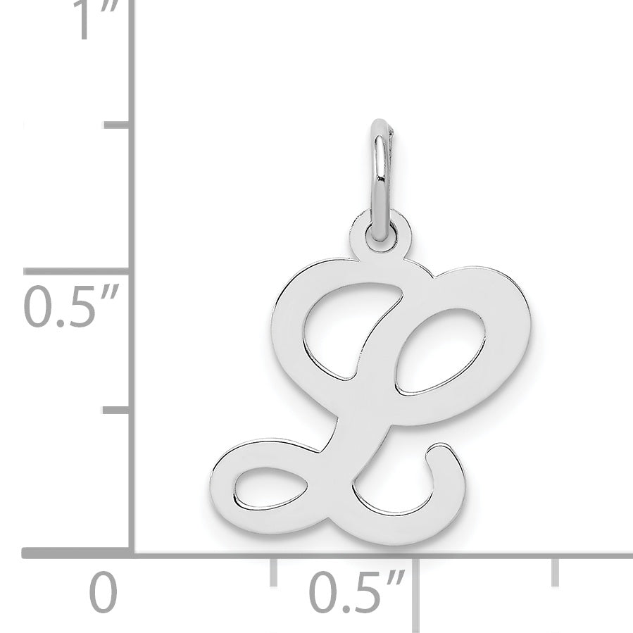 Sterlingsilber Rhodiniert Geprägt Buchstabe L Initiale Charm