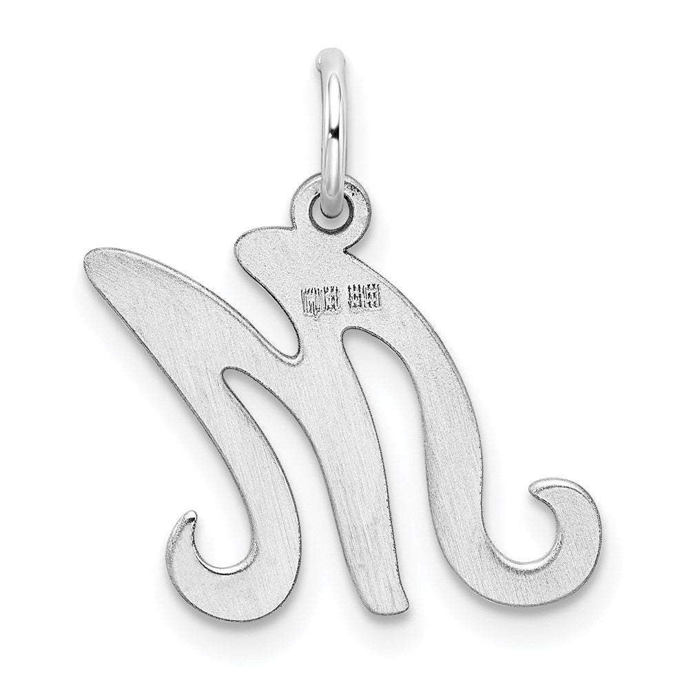 Sterlingsilber Rhodiniert Geprägt Buchstabe M Initiale Charm