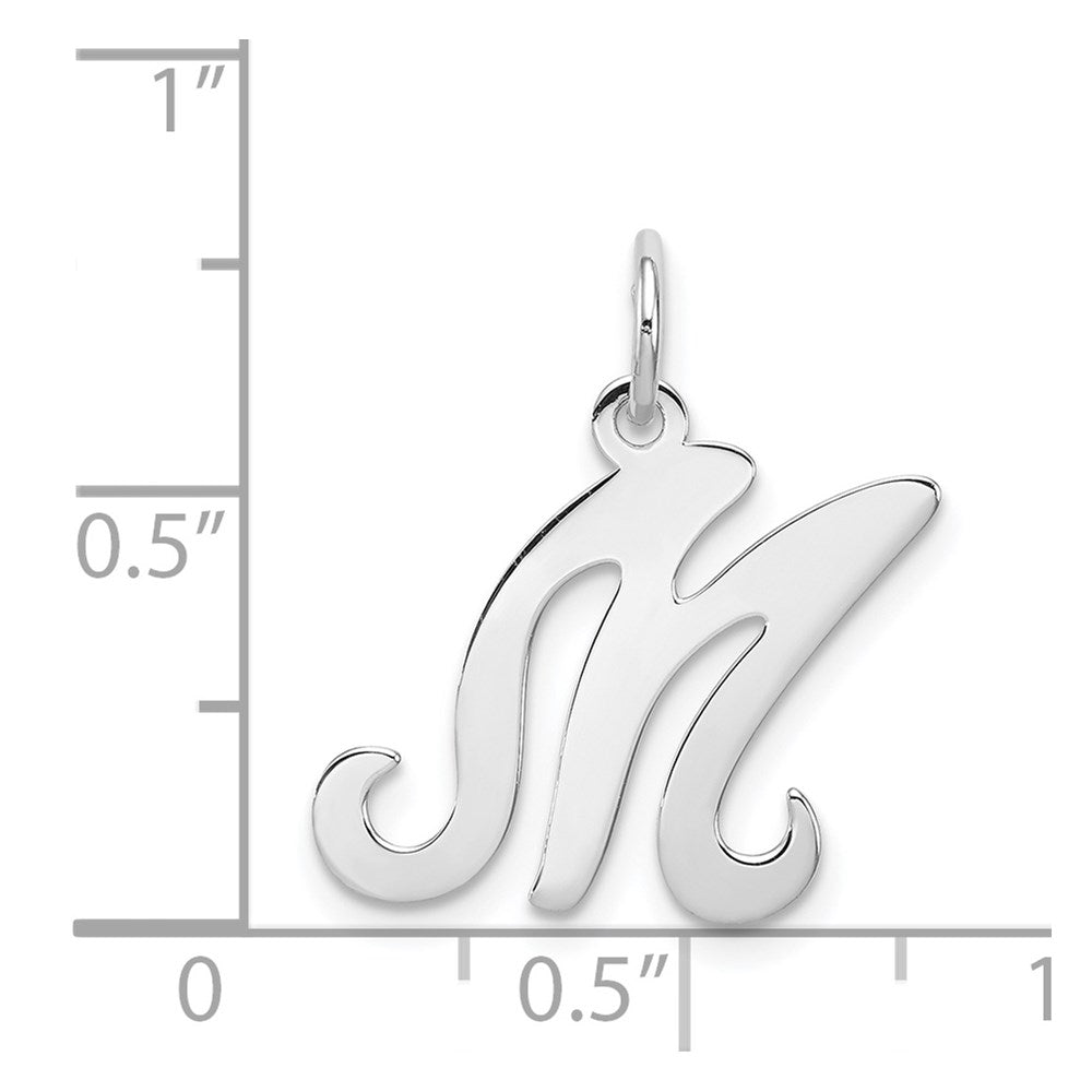 Sterlingsilber Rhodiniert Geprägt Buchstabe M Initiale Charm