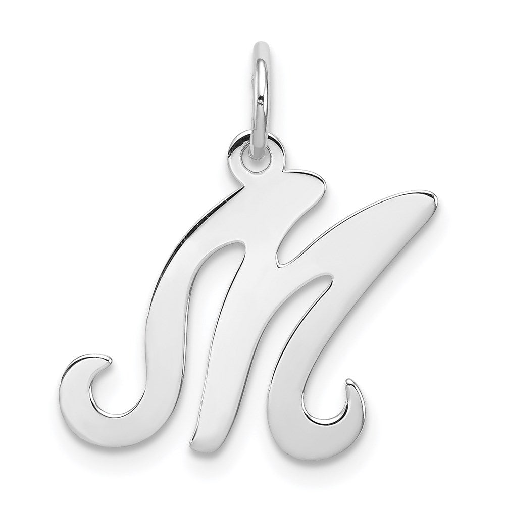Sterlingsilber Rhodiniert Geprägt Buchstabe M Initiale Charm