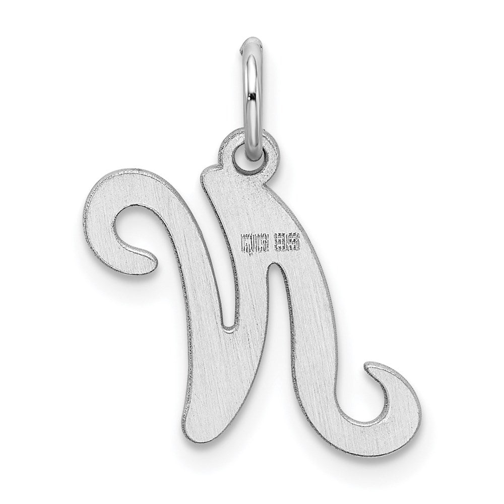 Sterlingsilber Rhodiniert Geprägt Buchstabe N Initiale Charm