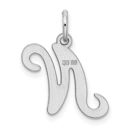 Sterlingsilber Rhodiniert Geprägt Buchstabe N Initiale Charm
