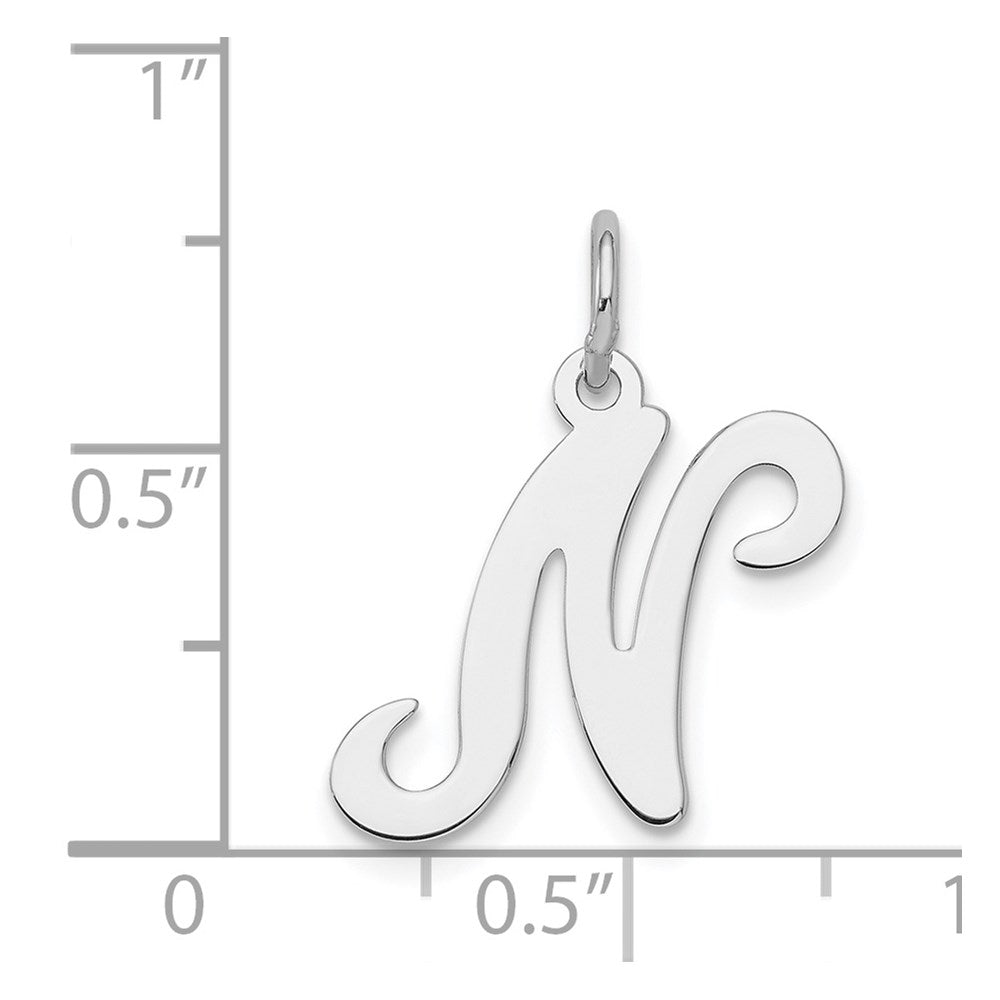 Sterlingsilber Rhodiniert Geprägt Buchstabe N Initiale Charm