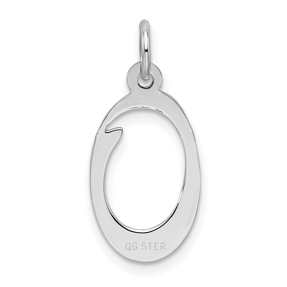 Sterlingsilber Rhodiniert Geprägt Buchstabe O Initiale Charm