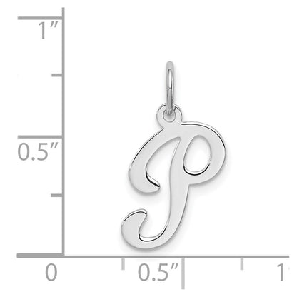 Sterlingsilber Rhodiniert Geprägt Buchstabe P Initiale Charm