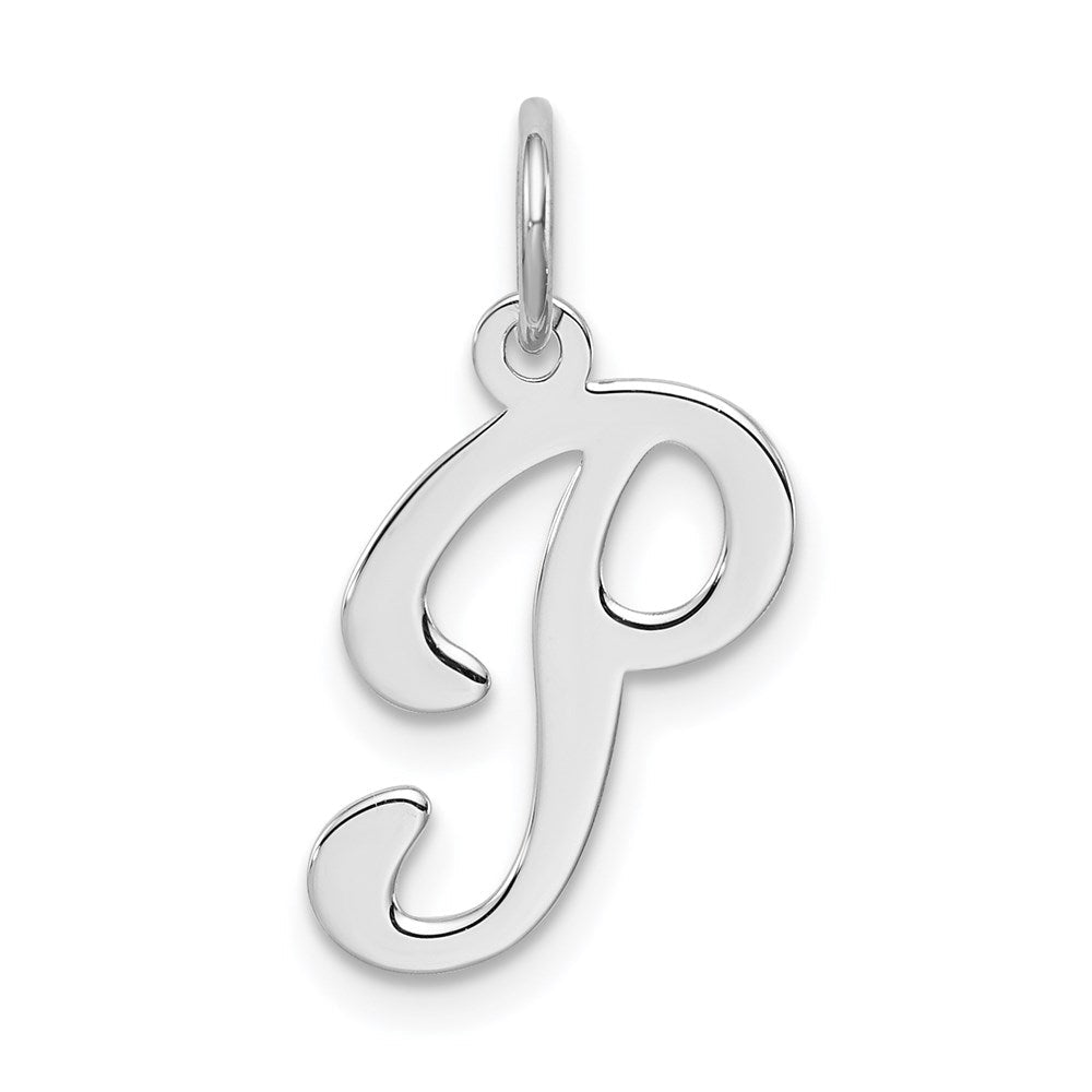 Sterlingsilber Rhodiniert Geprägt Buchstabe P Initiale Charm