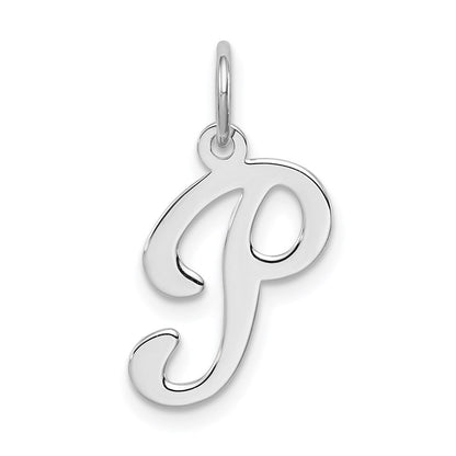Sterlingsilber Rhodiniert Geprägt Buchstabe P Initiale Charm
