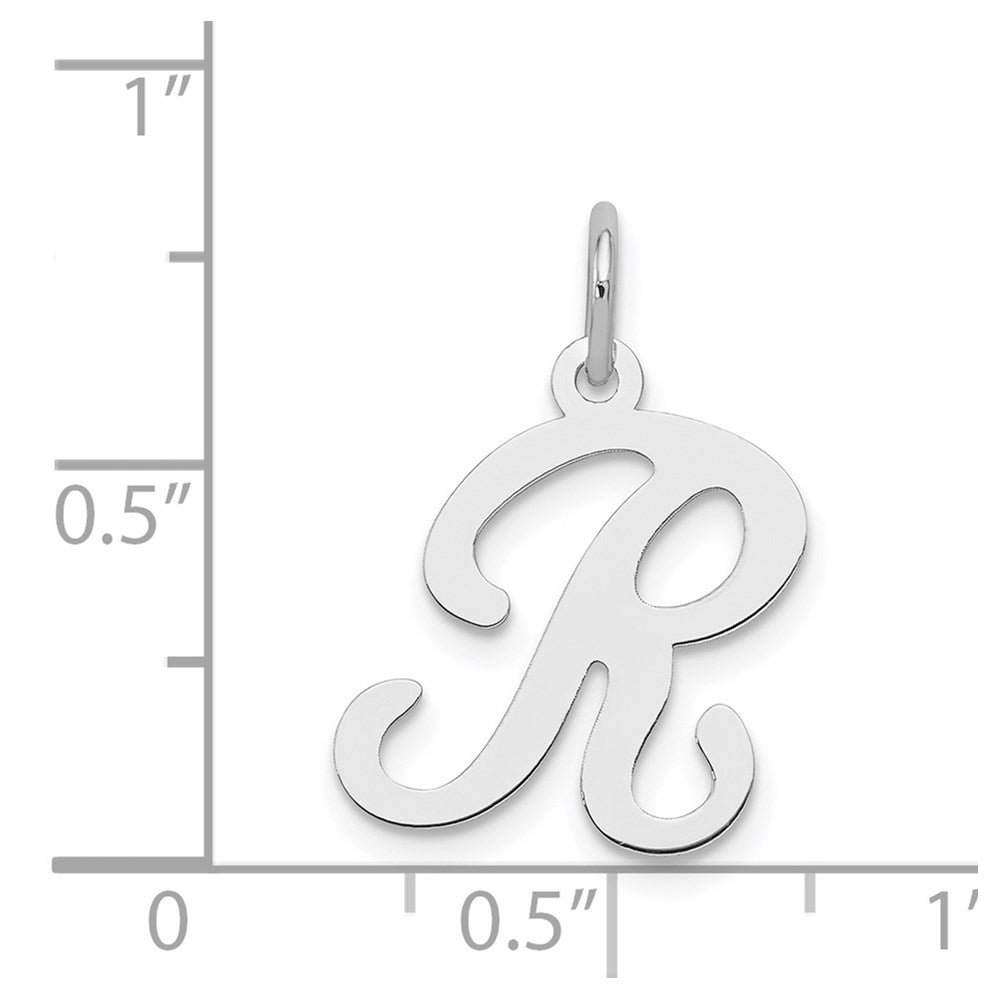 Sterlingsilber Rhodiniert Geprägt Buchstabe R Initiale Charm