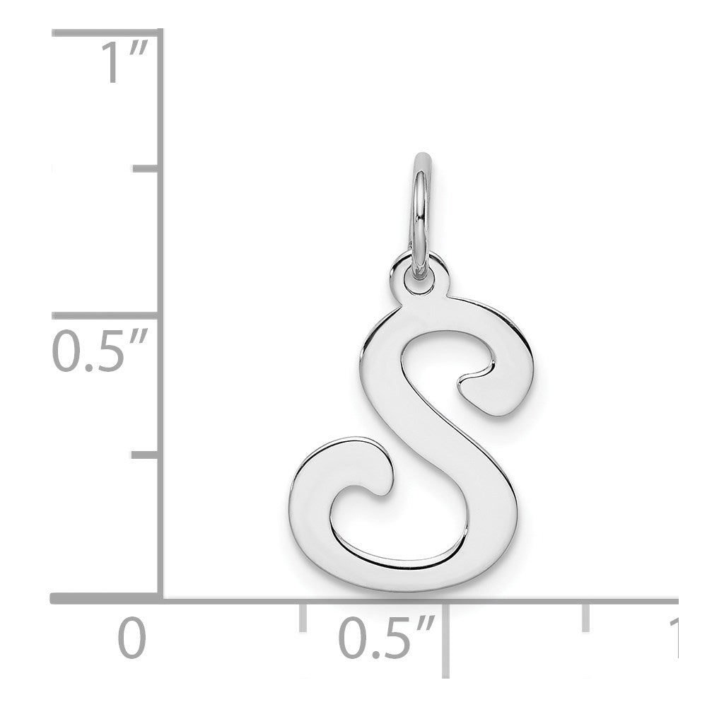 Sterlingsilber Rhodiniert Geprägt Buchstabe S Initiale Charm