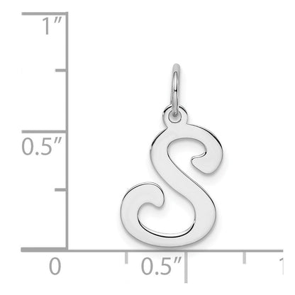Sterlingsilber Rhodiniert Geprägt Buchstabe S Initiale Charm