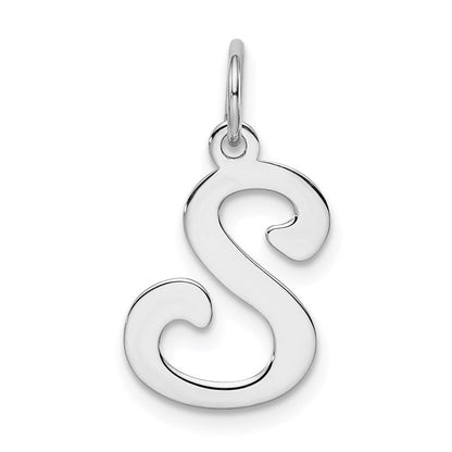 Sterlingsilber Rhodiniert Geprägt Buchstabe S Initiale Charm