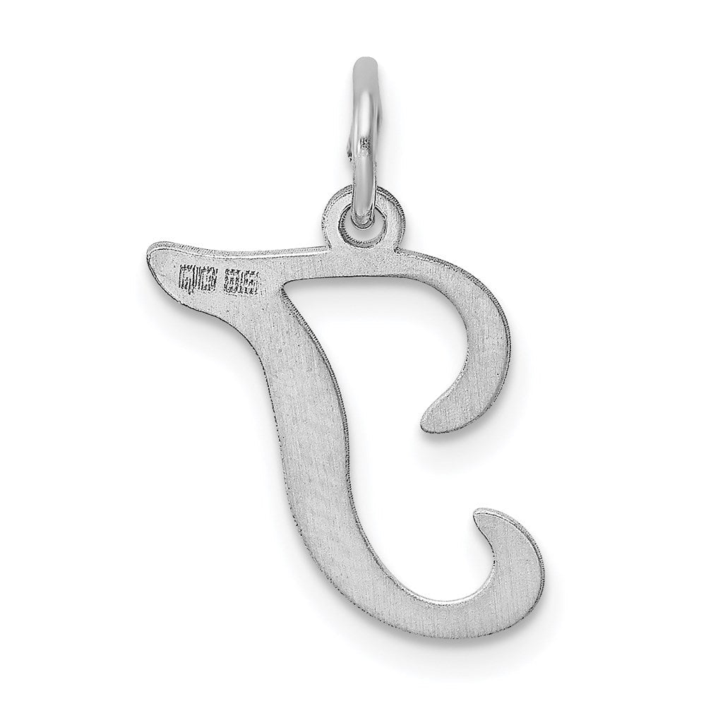 Sterlingsilber Rhodiniert Geprägt Buchstabe T Initiale Charm