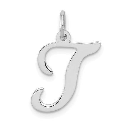 Sterlingsilber Rhodiniert Geprägt Buchstabe T Initiale Charm