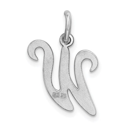Sterlingsilber Rhodiniert Geprägt Buchstabe W Initiale Charm