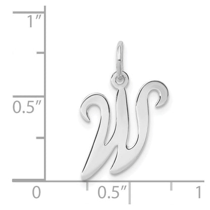 Sterlingsilber Rhodiniert Geprägt Buchstabe W Initiale Charm