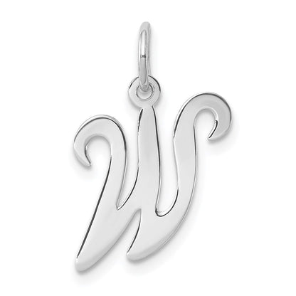 Sterlingsilber Rhodiniert Geprägt Buchstabe W Initiale Charm