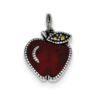 Sterlingsilber Emailliert Rot Apple Charm
