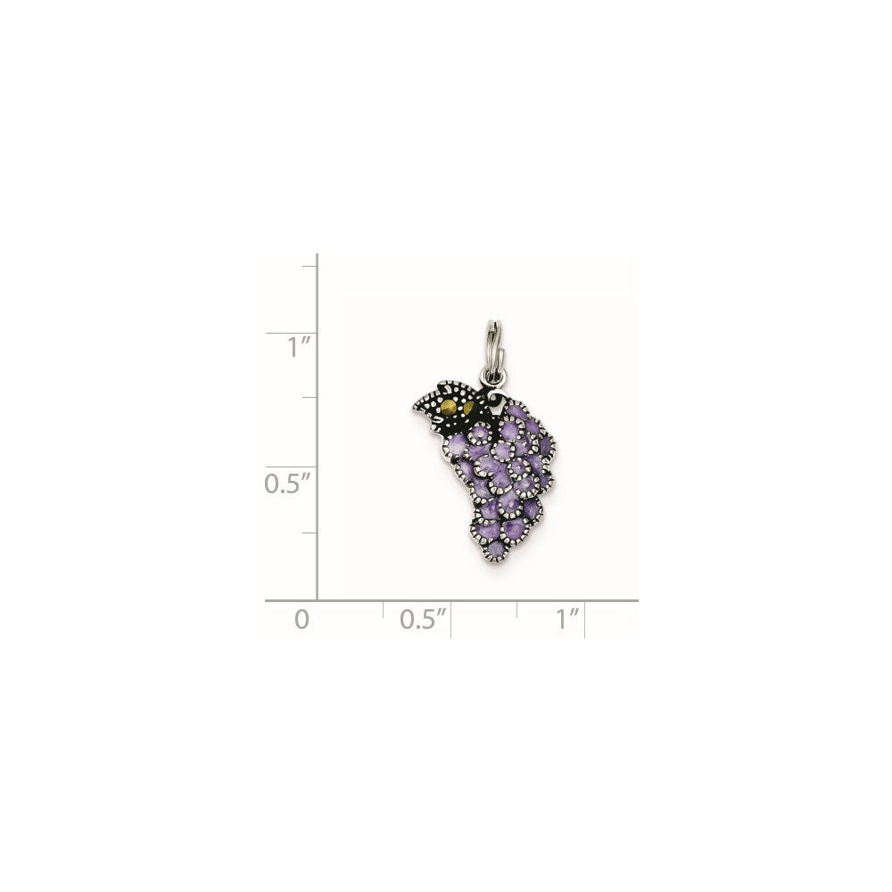Sterlingsilber Emailliert Lila Grape Charm