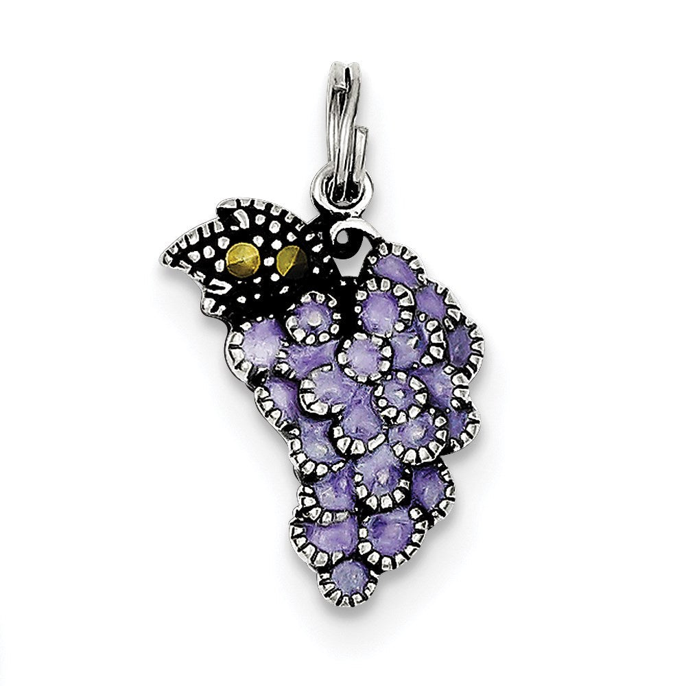 Sterlingsilber Emailliert Lila Grape Charm