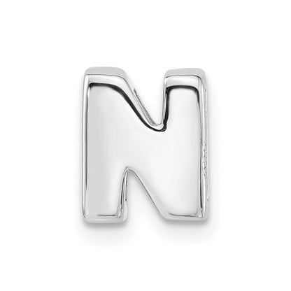 Sterlingsilber Poliert N Initiale Anhänger