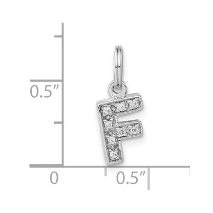 Sterlingsilber Poliert Zirkonia Initiale F Charm