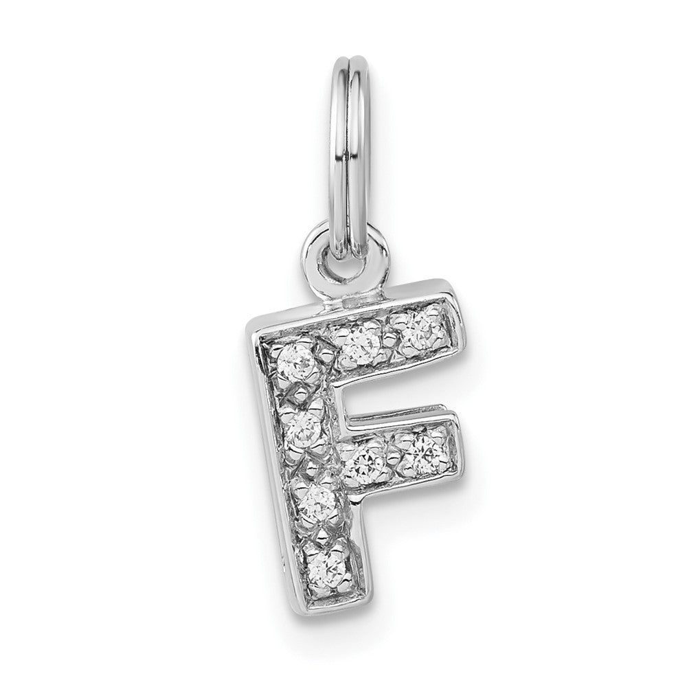 Sterlingsilber Poliert Zirkonia Initiale F Charm