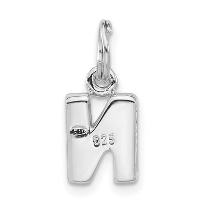 Sterlingsilber Poliert Zirkonia Initiale N Charm