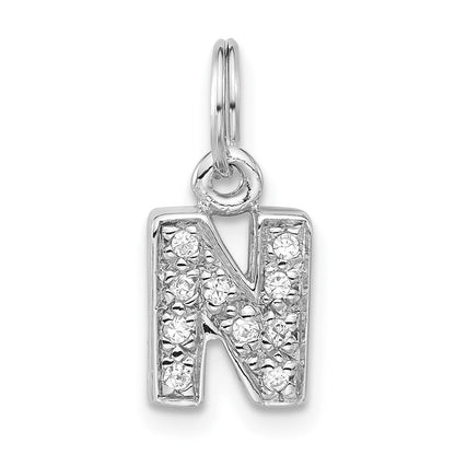 Sterlingsilber Poliert Zirkonia Initiale N Charm