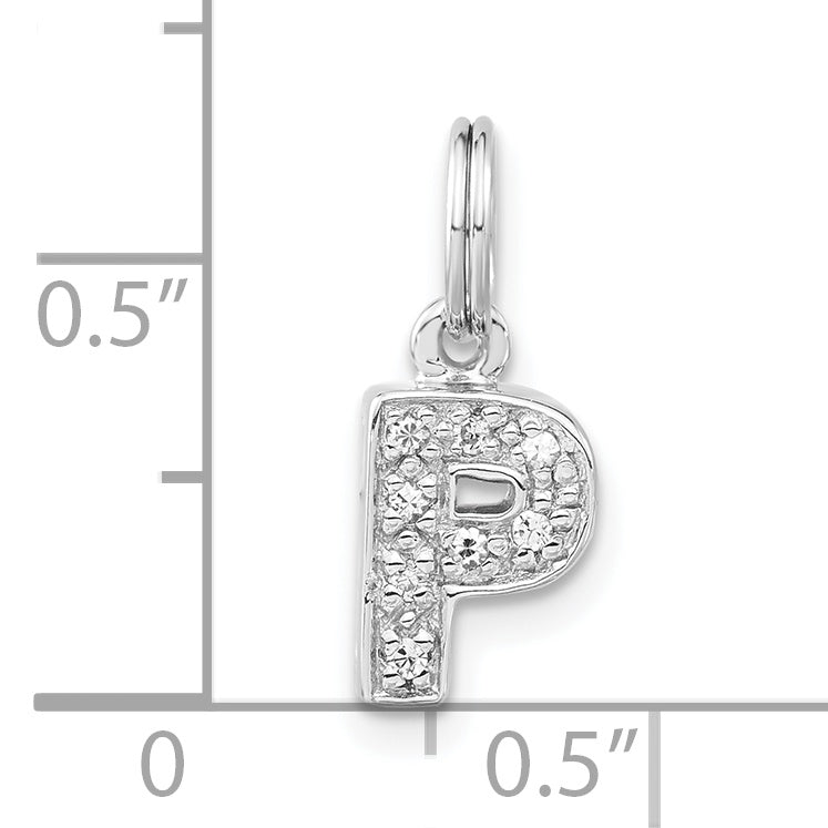 Sterlingsilber Poliert Zirkonia Initiale P Charm